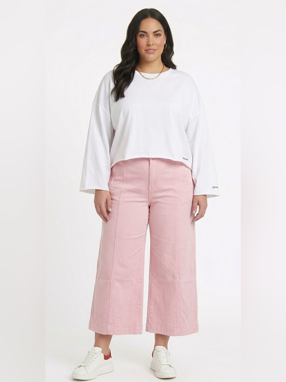 Zenana Soft Pink Wide-Leg Jeans (S) Boutique
